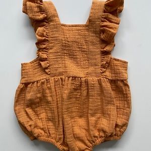 Organic cotton mustard bubble romper